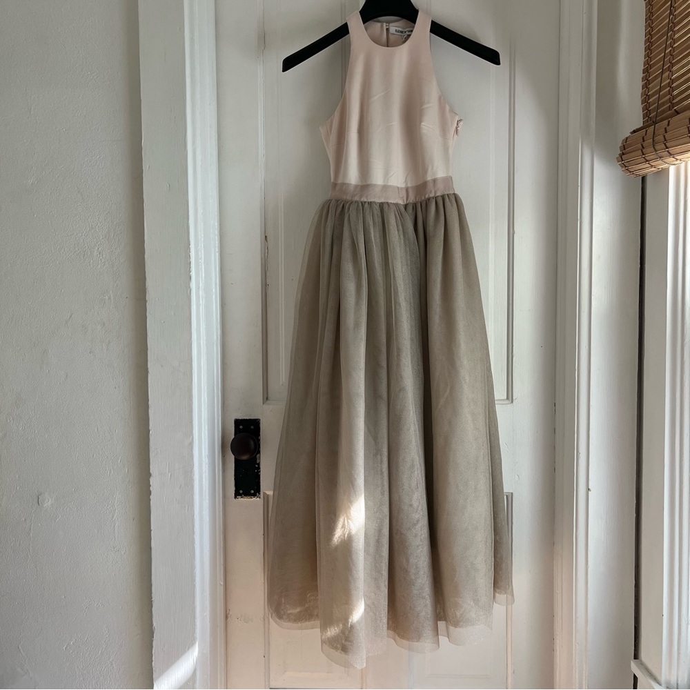 NWT Elizabeth and James Sparkle Aneko Metallic Tulle Midi Dress Size 00 - Picture 2 of 15